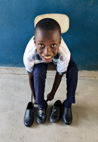 Leather School Shoes for a Student at Lazarus Academy Haiti
